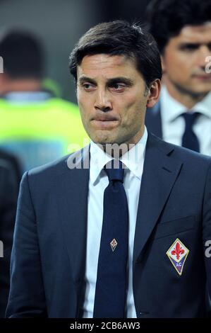 Mailand Italien, 29 September 2013, 'G.MEAZZA SAN SIRO' Stadion, seriöse Fußball-Meisterschaft A 2013/2014, FC Inter - AC Fiorentina: Der Fiorentina Trainer Vincenzo Montella vor dem Spiel Stockfoto