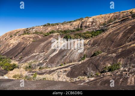 Matobo Hügel, Granitfelsen Hügel bei Inanke Höhle, Felsmalereien, Matobo Nationalpark, Vororte von Bulawayo, Matabeleland Süd, Simbabwe, Afrika Stockfoto