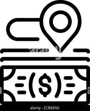 Symbol für die Lage des Geldes, Umrissstil Stock Vektor