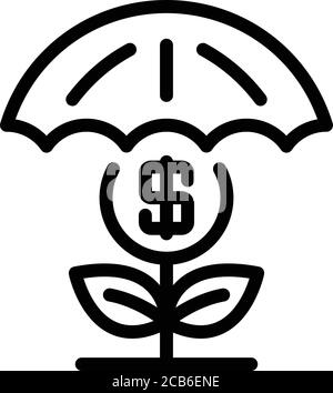 Symbol für Investitionssicherheit, Gliederungsstil Stock Vektor