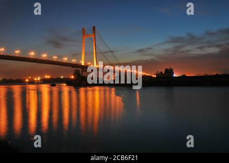 Dämmerung Ansicht von vidyasagar setu kolkata Stockfoto