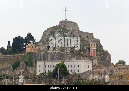 Blick auf die Festung in der Altstadt von Korfu Stockfoto