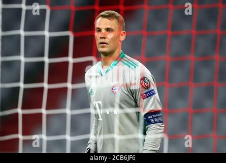 München, Deutschland, 8. August 2020, Manuel NEUER, FCB 1 Halbformat, Portrait, im Champions-League-Spiel FC BAYERN MÜNCHEN - FC CHELSEA in der 1.Bundesliga, Saison 2019/2020, © Peter Schatz / Alamy Stock Photos / Stefan Matzke/Sampics/Pool wichtig: KEIN SEKUNDÄRER (RE-) VERKAUF INNERHALB von 48 Stunden NACH DEM START Nationale und internationale Nachrichtenagenturen NUR zur redaktionellen Verwendung Stockfoto