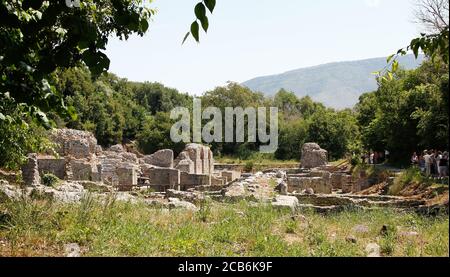 Alte Ruinen von Butrint Panoramablick Stockfoto