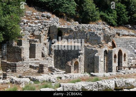 Tempel des Asklepios in der antiken Stadt Butrint Stockfoto