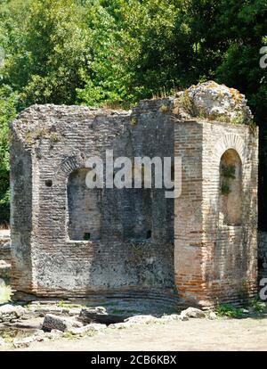 Eckabschnitt der antiken Ruinen von Butrint Albanien Stockfoto