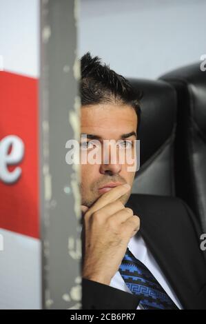 Mailand Italien, 20 September 2012,' G.Meazza - San Siro' Stadion, UEFA Europa League 2012/2013 ,FC Inter - Rubin Kazan : die Inter Trainer Andrea Stramaccioni vor dem Spiel Stockfoto