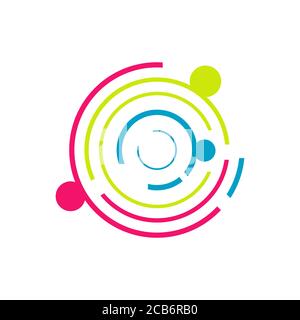 Kreis abgerundeten verbunden Einheit Menschen Gemeinschaft Logo Design Vektor Illustrationen Stock Vektor