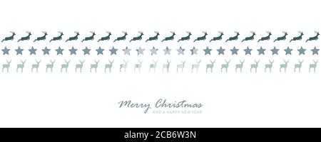 weihnachtskarte Banner mit Hirsch und Baum Muster Vektor-Illustration EPS10 Stock Vektor