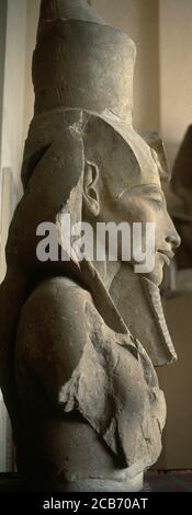 Statue des pharao Echnaton. Neues Königreich Ägypten. 18. Dynastie. Die Amarna-Zeit. Museum von Kairo. Ägypten. Stockfoto