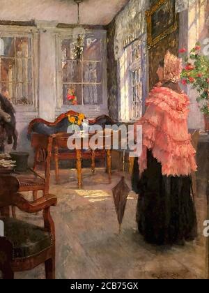 Kuehl Gotthardt Johann - The Pink Shawl (Ausgang) - Deutsch Schule - 19. Jahrhundert Stockfoto