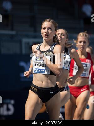 Braunschweig, Deutschland. August 2020. Katharina TROST (LG Stadtwerke München) Aktion, Halbfinale 800m Frauen, am 08.08.2020 Deutsche Leichtathletik-Meisterschaften 2020, ab 08.08. - 09.08.2020 in Braunschweig/Deutschland. Â Nutzung weltweit Credit: dpa/Alamy Live News Stockfoto
