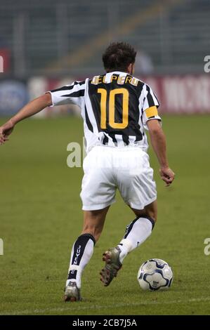 Turin Italien, 17. September 2003, 'Delle Alpi' Stadion, UEFA Champions League 2003/2004, FC Juventus- SK Galatasaray: Alessandro Del Piero während des Spiels Stockfoto