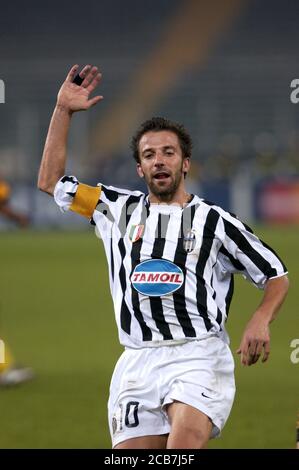 Turin Italien, 17. September 2003, 'Delle Alpi' Stadion, UEFA Champions League 2003/2004, FC Juventus- SK Galatasaray: Alessandro Del Piero während des Spiels Stockfoto