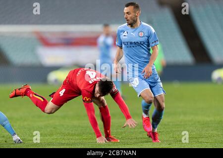 Sydney, Australien. August 2020. Melbourne City Mittelfeldspieler Florin Berenguer (10) beim Hyundai A League Spiel zwischen Melbourne City und Adelaide United im ANZ Stadium, Sydney, Australien am 11. August 2020. Foto von Peter Dovgan. Nur redaktionelle Verwendung, Lizenz für kommerzielle Nutzung erforderlich. Keine Verwendung bei Wetten, Spielen oder Veröffentlichungen einzelner Vereine/Vereine/Spieler. Kredit: UK Sports Pics Ltd/Alamy Live Nachrichten Stockfoto