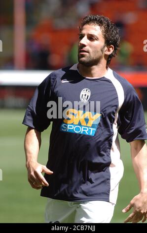 Mailand Italien, 08. Mai 2005, 'G.MEAZZA SAN SIRO' Stadion, serious Football Championship A 2004/2005, AC Mailand - FC Juventus : Alessandro Del Piero vor dem Spiel Stockfoto