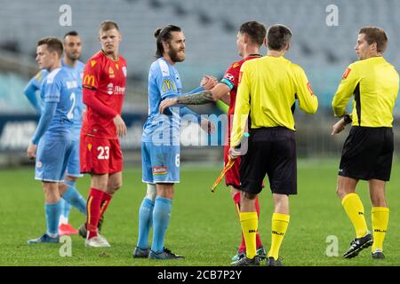 Sydney, Australien. August 2020. Ergebnis 2-2 beim Hyundai A League Spiel zwischen Melbourne City und Adelaide United im ANZ Stadium, Sydney, Australien am 11. August 2020. Foto von Peter Dovgan. Nur redaktionelle Verwendung, Lizenz für kommerzielle Nutzung erforderlich. Keine Verwendung bei Wetten, Spielen oder Veröffentlichungen einzelner Vereine/Vereine/Spieler. Kredit: UK Sports Pics Ltd/Alamy Live Nachrichten Stockfoto