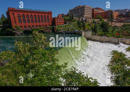 Spokane River Wasserfälle, Spokane WA Stockfoto