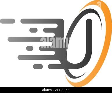 U Buchstabe Geschwindigkeitskreis Logo, Konzeptbuchstabe U + Symbol Geschwindigkeit + Kreis Stock Vektor