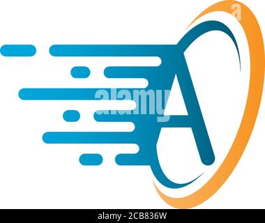 A Letter Speed Circle Logo, Concept Letter A + Icon Speed + Circle Stock Vektor