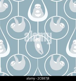 Faultier. Nahtlose Vektor wiederholen Tier-Design. Stock Vektor