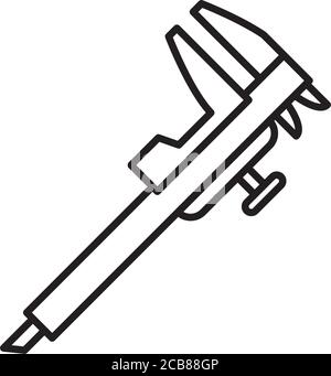 Caliper Werkzeug Linie Stil Symbol Vektor Illustration Design Stock Vektor