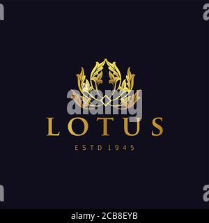 Illustrationen Goldener Lotus Logo Blumen Vektor für Spa Beauty Schmuck Und das Hotel elegant Stock Vektor