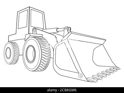 Bulldozer, Baufahrzeuge. Einfaches Bulldozing-Konzept. Kann in Web und andere Design-Zwecke für Baufirma verwendet werden Stock Vektor