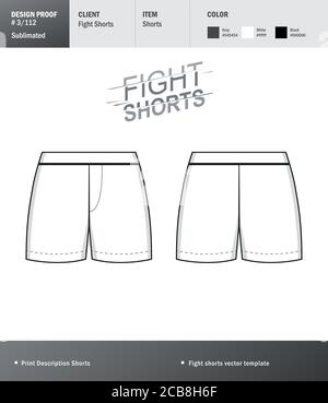 Vektor Kampf Shorts Vorlage für Ihr Design. Template Sport Short für dein Design Stock Vektor