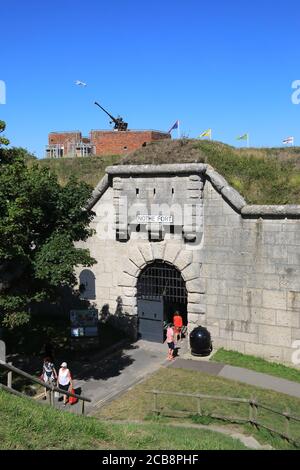 NoThe Fort in Weymouth, am Ende der Halbinsel Nothe, durchdrungen von Geschichte und mit herrlichem Blick auf die Jurassic Coast, Dorset, Großbritannien Stockfoto