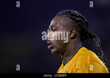 Duisburg, Deutschland. August 2020. Fußball: Europa League, Wolverhampton Wanderers - FC Sevilla, Finale-Acht, Viertelfinale in der Schauinsland-Reisen-Arena. Wolverhampton Adama Traore beobachtet das Spiel. Quelle: Rolf Vennenbernd/dpa/Alamy Live News Stockfoto