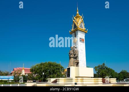 Phnom Penh, Kambodscha - Kambodscha-Vietnam Freundschaftsdenkmal in Phnom Penh, Kambodscha. Stockfoto