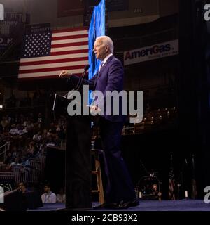7. September 2019, SNHU Arena, Manchester, New Hampshire, USA: Demokratischer Präsidentschaftskandidat und ehemaliger US-Vizepräsident Joe Biden bei der New Hampshire Democratic Convention in Manchester. Quelle: Keiko Hiromi/AFLO/Alamy Live News Stockfoto