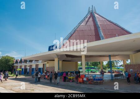 Kampot, Kambodscha - Kampot Bahnhof in Kampot, Kambodscha. Kambodscha hat 612 km 1000mm Meter Spurweite Schienennetz. Stockfoto