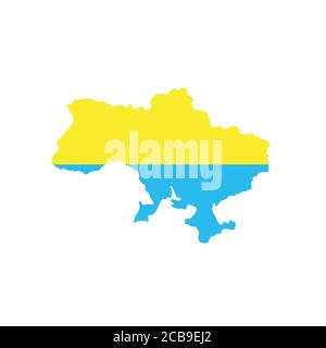 Rundes Symbol mit Nationalflagge der Ukraine isoliert auf weiß Hintergrund Stock Vektor