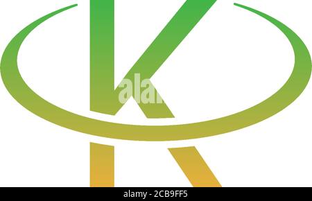 K Buchstabe Kreis Logo, Konzept Buchstabe K + Symbolkreis Stock Vektor