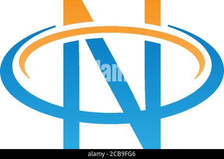N Buchstabe Kreis Logo, Konzept Buchstabe N + Symbolkreis Stock Vektor