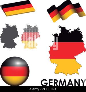 Satz von deutschland-Symbolen auf weißem Hintergrund Stock Vektor