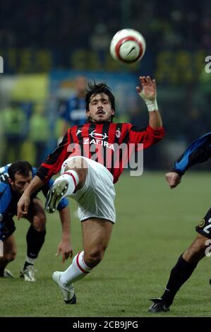Mailand Italien, 11. Dezember 2005, 'G.MEAZZA SAN SIRO' Stadion,Campionato di Calcio Seria A 2005/2006, FC Inter - AC Mailand : Gennaro Gattuso in Aktion während des Spiels Stockfoto