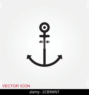 Ankersymbol. Verankertes flaches Vektorsymbol für Apps und Websites Stock Vektor