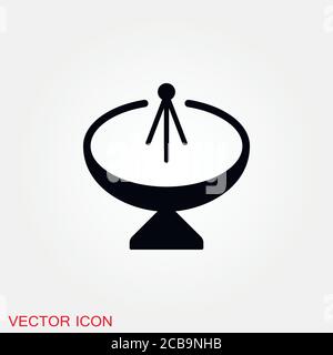 Antennensymbol. Radarsatellitenschüssel - Vektorsymbol Stock Vektor