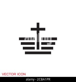 Kirche Vektor-Ikonen des religiösen christentums Zeichen und Symbole Stock Vektor
