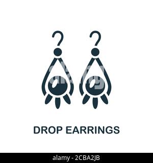 Ohrhänger-Symbol. Einfaches Element aus der Schmuckkollektion. Creative Drop Ohrringe Symbol für Web-Design, Vorlagen, Infografiken und mehr Stock Vektor