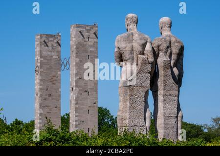 Skulpturen aus der NS-Zeit die Diskus-Werfer von Karl Albiker AT Olympiastadion Berlin Stockfoto