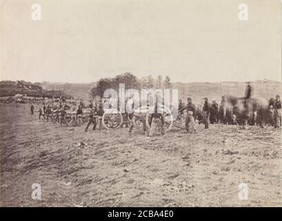 Battery Going Into Action, Fredericksburg, 13. Dezember 1862, 1862. Früher Mathew B. Brady zugeschrieben. Stockfoto