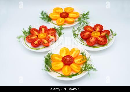 Schneiden Sie Tomatenblütenmuster Stockfoto