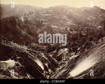 Devil's Canyon, Geysire, Looking Down, 1868-70. Stockfoto