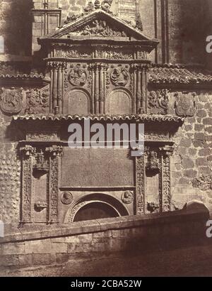 Portal des Klosters Sancti Spiritu, Salamanca, 1853. Stockfoto