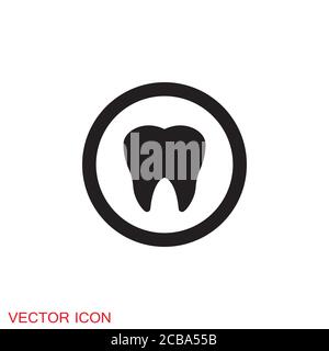 Zahnarztsymbol, orale Hygiene Etikett Vektor Illustration Stock Vektor