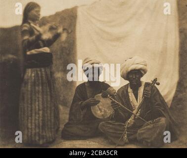 Ägyptische Musiker (Rawab&#mixed;) und Alm&#xe9;e, 20. Februar 1852. Stockfoto